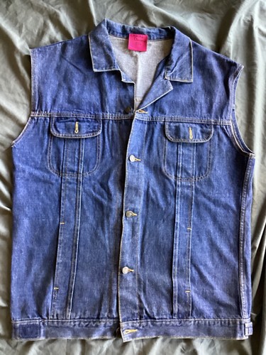 Vintage 100% Cotton Jean Jacket Vest XL 