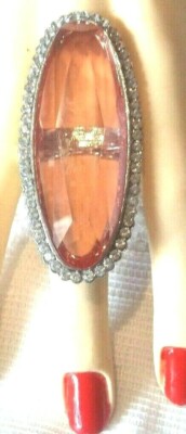 Bague Fantaisie Avec Grosse Pierre En Cristal Et Strass - Taille 60 - Couleur Argentée - Neuf Sans Emballage