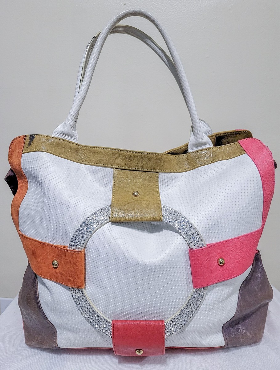 Homanz Leather Rhinestone Shopper Tote Bag | eBay Homanz Leather Rhinestone Shopper Tote Bag | eBay