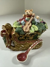 Fitz And Floyd Sugar Bowl Christmas Sleigh 