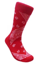 Red Bandana Design Socks Fun Novelty LEAF Republic One Size Fits Most Sox Pair