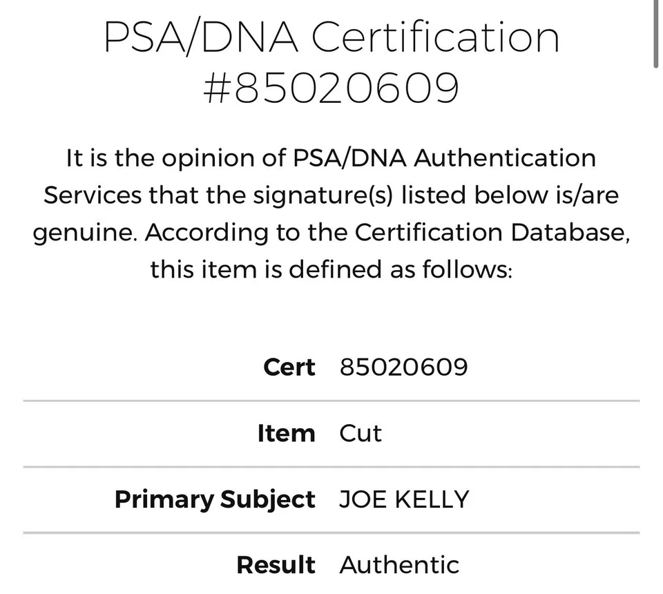 Boleto de papel WS GM 4 2018/KOBE BRYANT ANUNCIA ALINEACIÓN Dodger PSA automático Joe Kelly Foto 2 de 4