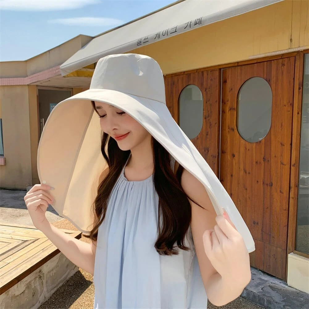 Women Sun Hats Sun Protection Wide Brim Shawl Neck Flap Hiking Visor Hat
Opens in a new window or ta