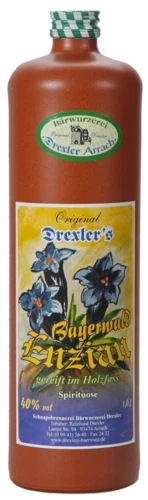 (20,95€/L) Drexler Bayerwald Enzian - Spirituose, Klare Schnäpse, 1 Liter