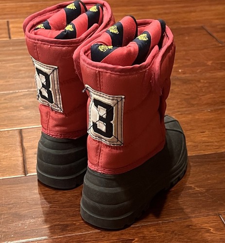 Polo Ralph Lauren 95294 Pink Black 3 Logo Girls 8C Waterproof Warm Snow Boots - Picture 2 of 13