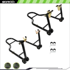 Motorcycle Black Front And Rear Stand Swingarm Spool Wheel Lift Sport Bike US