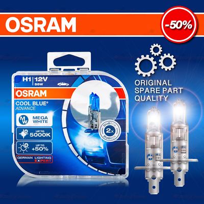 OSRAM H1 Cool Blue ADVANCE Scheinwerfer Lampe MEGA Weiss 5000K GLÜHBIRNEN DUOBOX