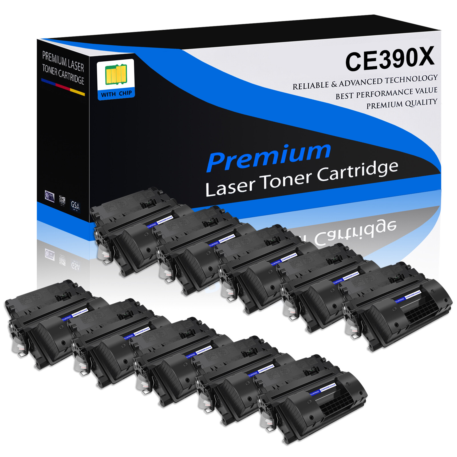 10x Hi-Yield CE390X 90X Toner Cartridge for HP LaserJet 600 M603dn M603xh M602dn