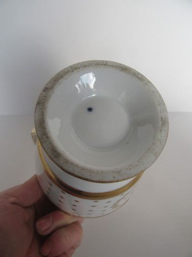 Antique French White Porcelain Gilded Teapot, Creamer, & Sugar Set - Picture 17 of 24