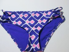 Aerie Womens Size M Bikini Bottom Blue Hipster Straps Side Swimwear Beachwear