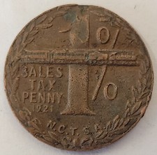 1921 1C Simplicity Tax Token. 