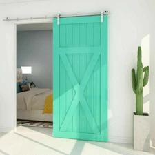 4-16FT Modern Stainless Steel Barn Door Hardware Track Kit Single/Double Door