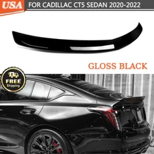Gloss Black For Cadillac CT5 20-22 V style Rear Trunk Spoiler Wing Lip Trim ABS