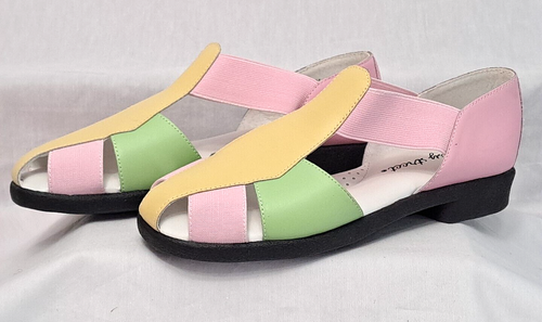 NEW! Easy Street Womens 6.5M Pastel Slip On Flex T Strap Sandles Summer Shoes - Picture 2 of 10