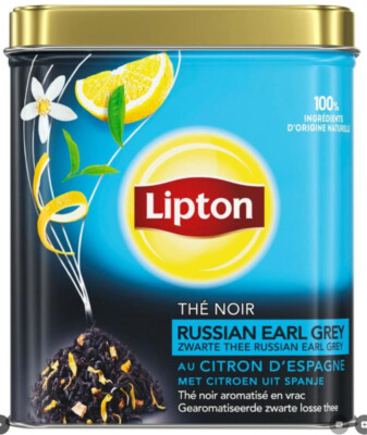 Lipton Russian Earl Grey Tee mit spanischen Zitronen Metalldose 150 g loser Tee
