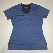 Grey's Anatomy By Barco Women's Size XS poly/rayon Scrub Top Navy Blue EC