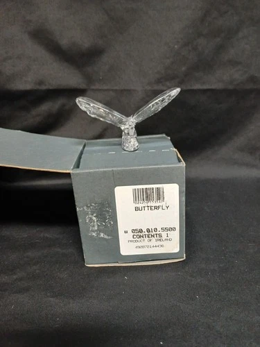 STUNNING VTG WATERFORD Crystal Clear Butterfly Figurine SIGNED 3.25"L