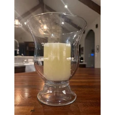 Pottery Barn Isabel Hurricane Glass Candle Holder 10” Tall. No Candle