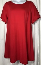 J. Jill Size XLP Cherry Red Balloon Sleeve Knit Midi Pullover Dress NWT