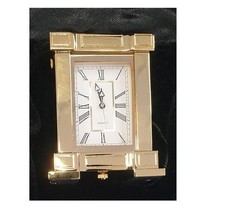 Miniatur Franz&ouml;sische Kaminuhr Rechteck Gold Poliert Massiv Messing