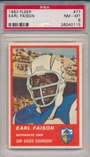 1963 FLEER #77 EARL FAISON - PSA 8 NM-MT (SVSC)