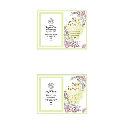 2PK LMD Glass Best Friends Wellness Picture Frame Display Decor 18x19cm - image 1 of 3