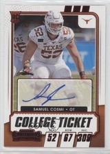 2021 Contenders Draft Picks College Game Ticket Red Samuel Cosmi #195 Auto 1b8m