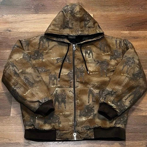 Le PÈRE x Cherry Kim Cherry Hooded Jacket — Brown, Size XL - product listing photo