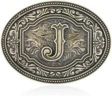 Western Belt Buckle Initial Letters ABCDEFG to Z Cowboy Rodeo Belt Buckle