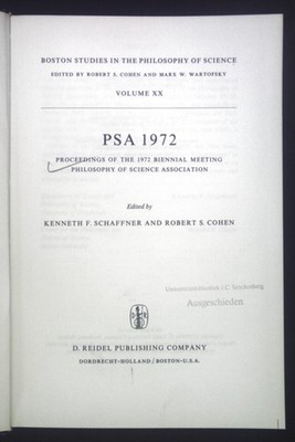 Proceedings of the 1972 Biennial Meeting of the Philosophy of Science Associatio