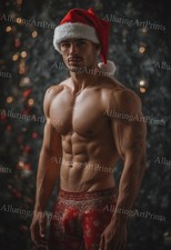 Male Model Photo Print Muscular Handsome Shirtless Hunk Abs Jock -507D