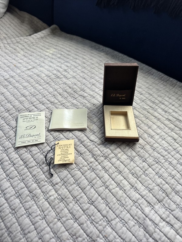 s t dupont lighter box Paperwork Booklet Only No Lighter 