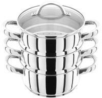 Judge 3 Tier Food Steamer Set 16cm Stainless Steel Induction Ready with Lid