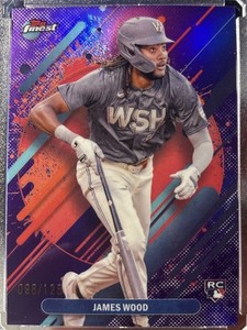 RARE 🔥 2025 Topps Finest James Wood #300 Purple Refractor /125 RC Washington