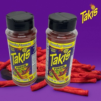2X ORIGINAL TAKIS FUEGO Seasoning Powder   Ideal for Snacks, Fruit and Food.