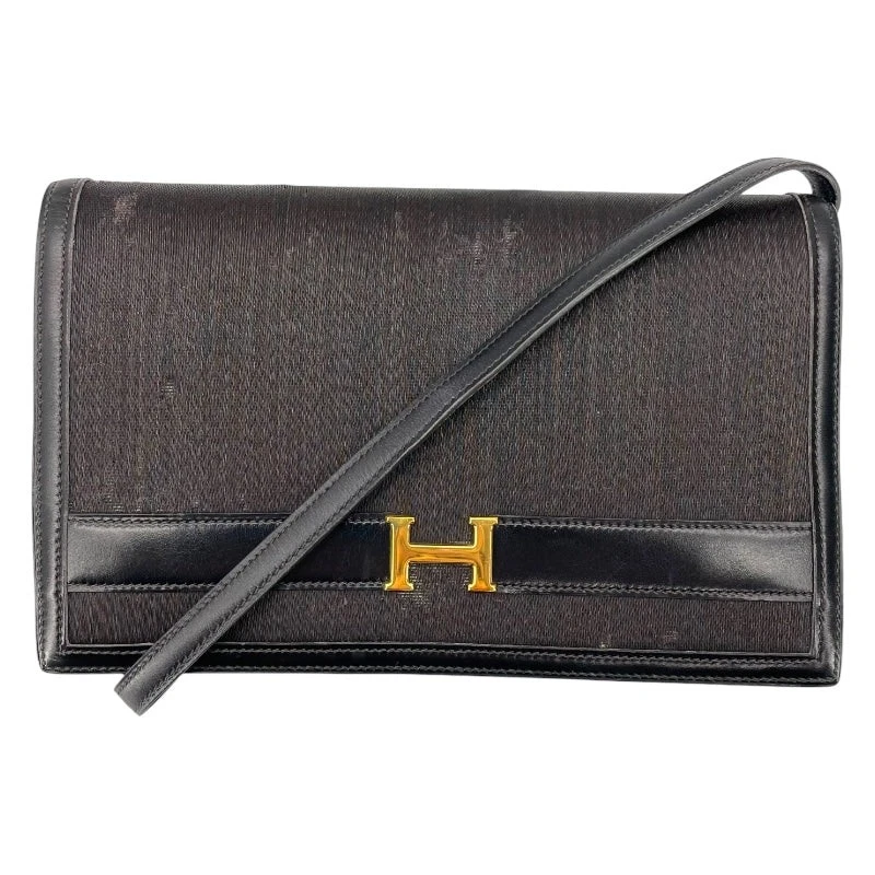 Hermes — HERMES Annie Black Shoulder Bag H Stamp #OKB2689
