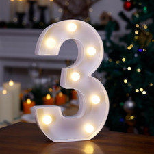 LED Light up Number Letters, Marquee Numbers Lights Sign - Number 3 Decorative