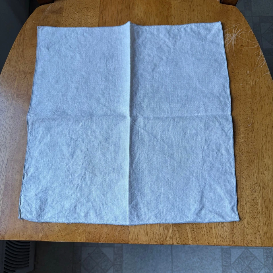 Juego de 4 servilletas mantel individual de lino de vacaciones marfil plata cena fiesta de Navidad Foto 4 de 4