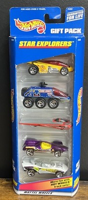 1998 Hot Wheels Star Explorers 5 Car Gift Pack #25363 Sealed New In Box 1:64