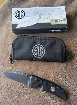 SIG Legion Knife by Hogue EX-01 3.5'' Drop Point Grey 154CM Black G10 36176
