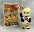 Vintage 1939 Marx Toys Porky Pig Tin Wind Up Toy In Rare ORIGINAL BOX & Working!