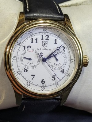 S. Coifman Heritage Men's White Dial Swiss Quartz Watch SC0277 New Btry