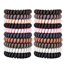 79STYLE 30Pcs Spiral No-Crease Matte Phone Cord Ponytail Holders and Plastic ...