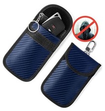 Upgraded Faraday Bag for Key Fob 2 Pack , Premium Faraday Key Fob Blue