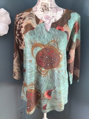 W-S Flower Child Hippee-Chic Boho Whimsy 70's Vibe Posh Knit Top Burning Man
