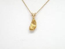 Genuine Natural Alaskan - Yukon Gold nugget Pendant with 14k  rabbit ear bail