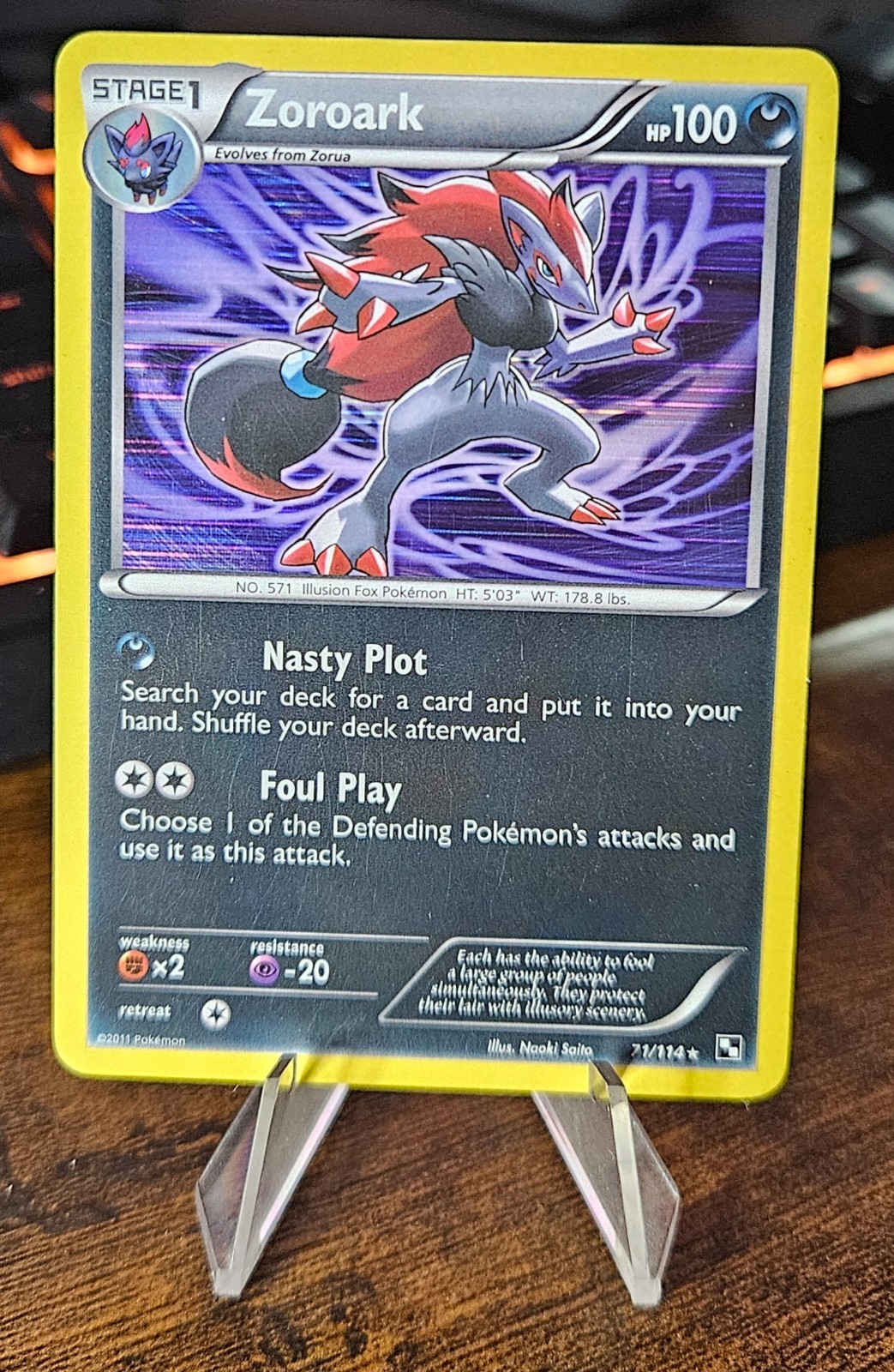Zoroark Holo Rare Black & White 71/114 2011 Pokemon NM