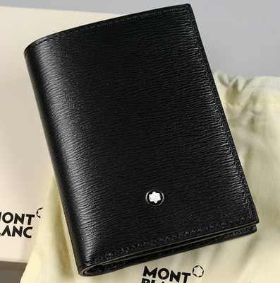 Montblanc Meisterstuck 4810 Black Leather 4CC Card Holder Men's Wallet New