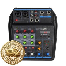 Tavosop Dj Audio Mixer Dj Mixers 4 Channel Sound Board Bluetooth Sound Mixer