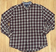 VTG 90's Tommy Hilfiger Jeans Long Sleeve Plaid Button Up Shirt 2XL D